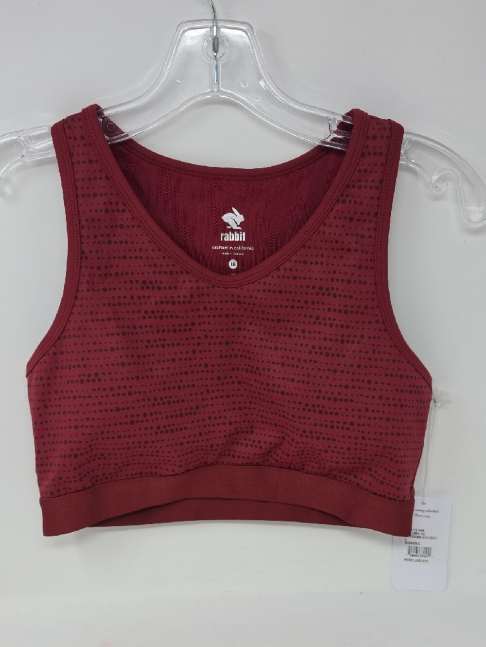 Rabbit Utilibra Maroon Sport Bra Womens Size L